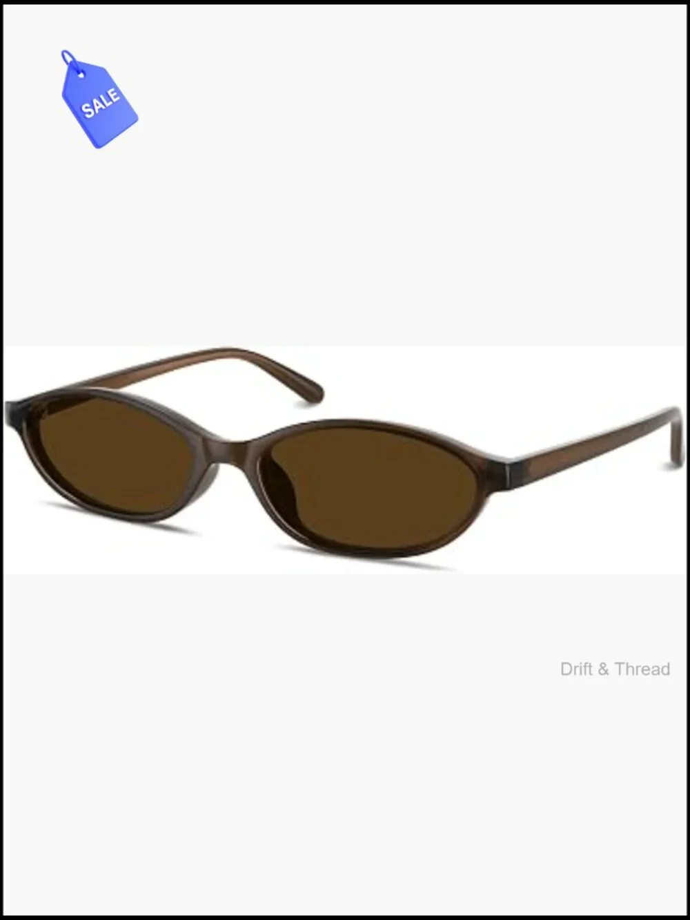 90s Oval Cat Eye Sunglasses UV400 Retro Y2K Shades Slim Frame Lightweight for